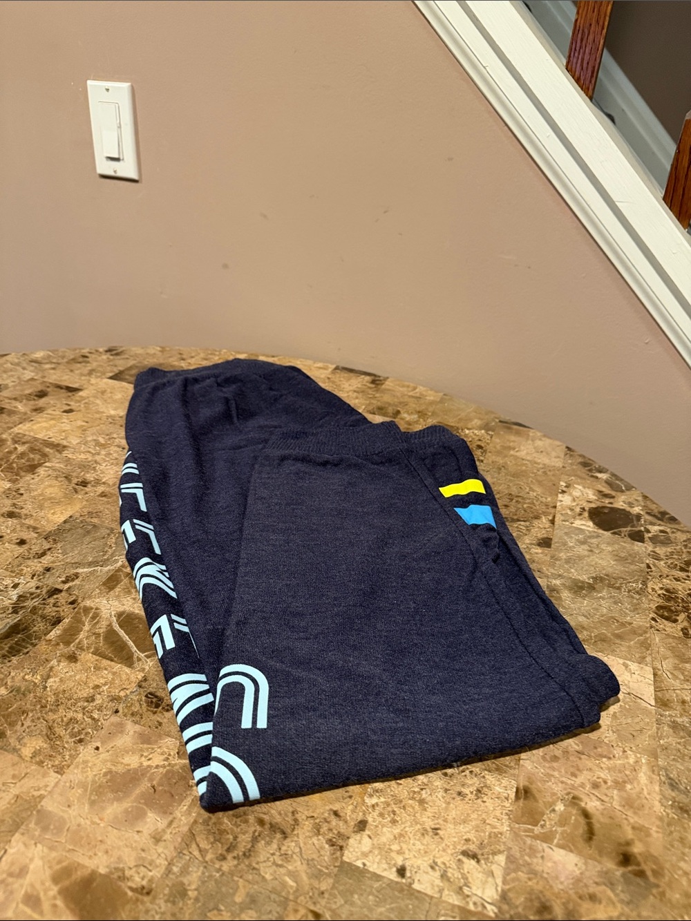 CHASER Navy Sweatpants, “Weekends” Imprint